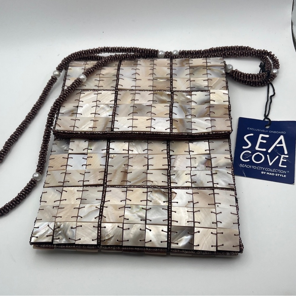 Sea Cove by:Mad a style Mother of Pearl Coastal Crossbody NEw with Tags